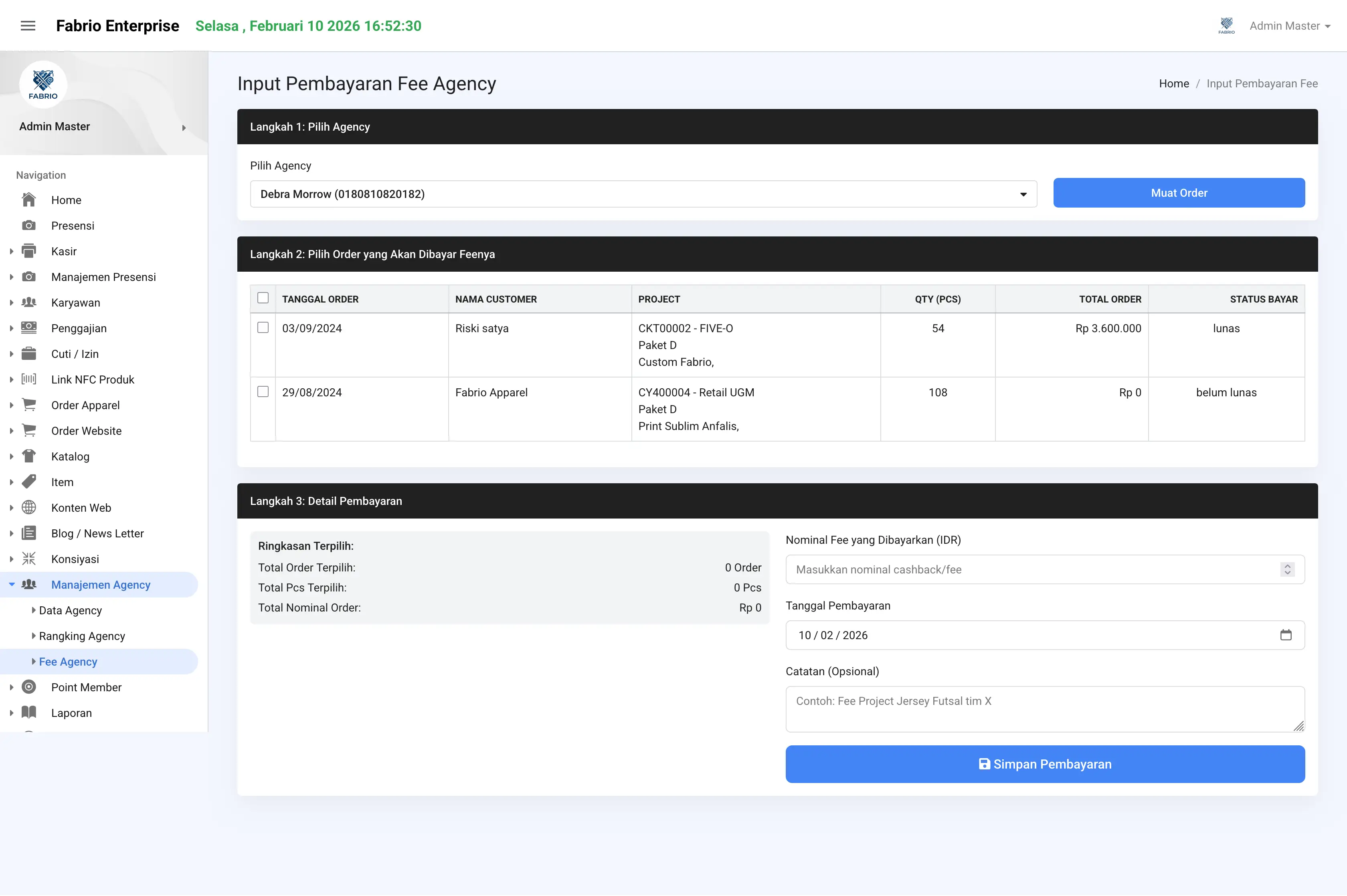 Agency Payment